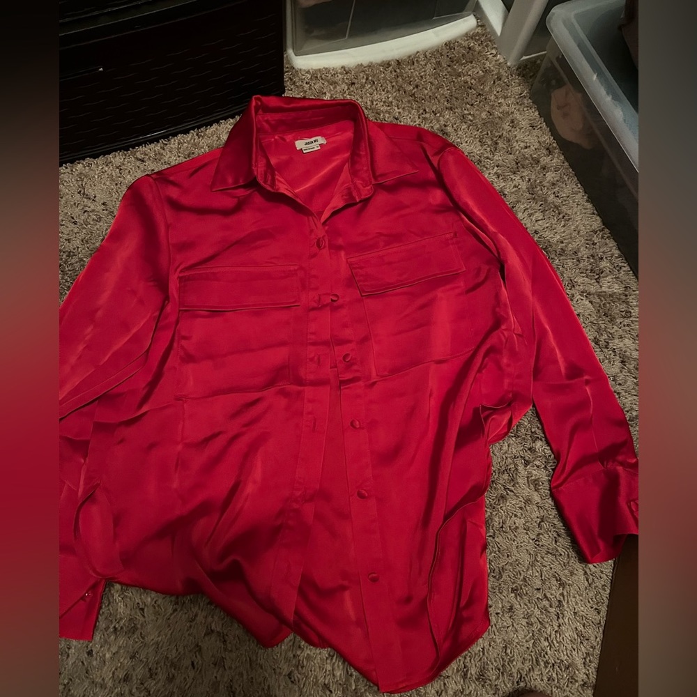 Jason Wu red button down blouse